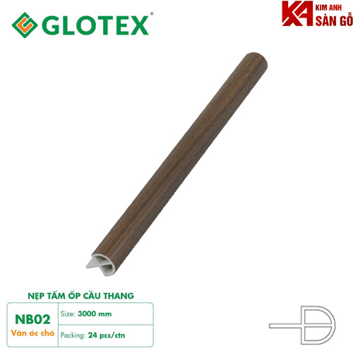 Nẹp Bậc Cầu Thang Nhựa Giả Gỗ Glotex NB-02